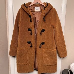 MANGO Teddy Faux Fur Coat with Hood - S